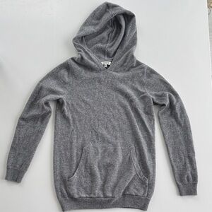 QUINCE Kids Cashmere Washable Heather Grey Hoodie Sweater, Gender Neutral sz: 12